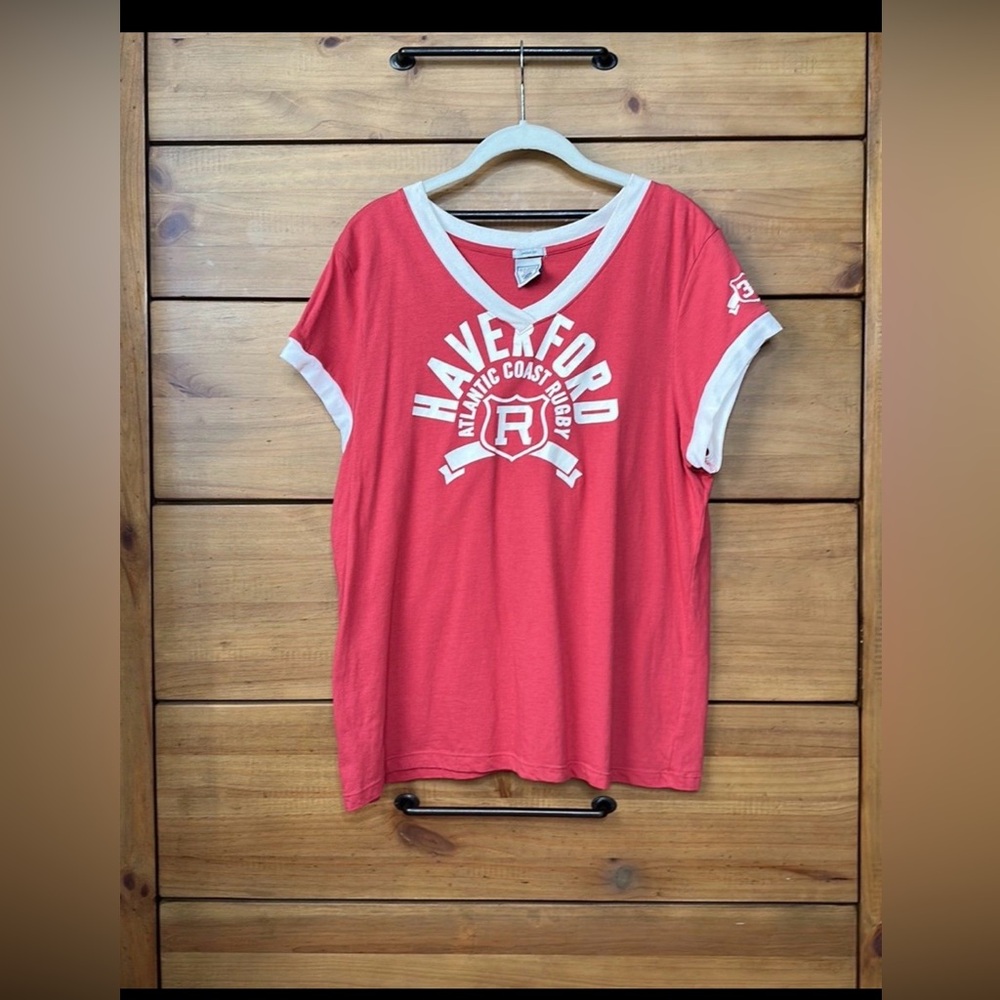 Old Navy Red/Pink V-Neck Perfect Fit Tee |  XXL